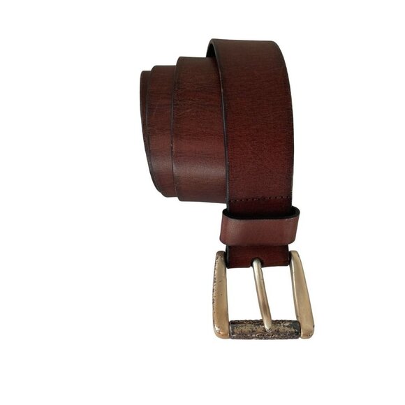 Fossil Men's Brown Genuine Leather Casual Belt Gold Tone Buckle Closure Medium - Picture 1 of 7